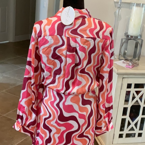 KARLIE Multicolored swirl wrap dress, size M, NWT - Picture 6 of 7